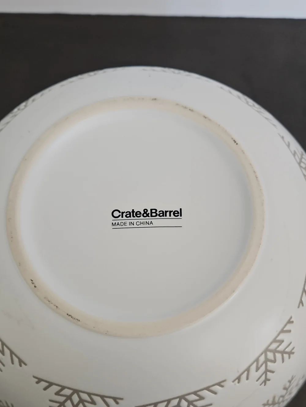 Crate & Barrel Batter White Snowflake Mixing Bowl with Pour Spout